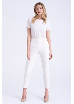 Eleganckie spodnie damskie z kantem - białe ze sklepu 5.10.15 w kategorii Spodnie damskie - zdjęcie 170469753