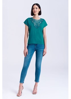 Bawełniana koszulka damska zielona ze sklepu 5.10.15 w kategorii Bluzki damskie - zdjęcie 170469770