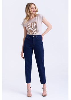 Spodnie jeansowe mom fit granatowe ze sklepu 5.10.15 w kategorii Jeansy damskie - zdjęcie 170469970