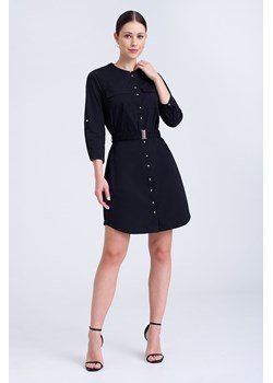 Krótka szmizjerka ze stójką czarna ze sklepu 5.10.15 w kategorii Sukienki - zdjęcie 170470002