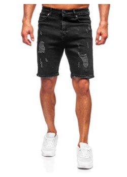 Czarne krótkie spodenki jeansowe męskie Denley 0621 ze sklepu Denley w kategorii Spodenki męskie - zdjęcie 170470063