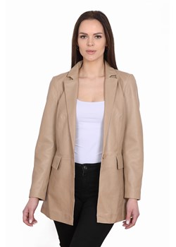 Damska kurtka skórzana, płaszcz STELLA beige ze sklepu David Ryan w kategorii Kurtki damskie - zdjęcie 170470543