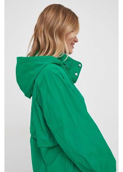 Tommy Hilfiger kurtka damska kolor zielony przejściowa oversize WW0WW41554 ze sklepu ANSWEAR.com w kategorii Kurtki damskie - zdjęcie 170471174