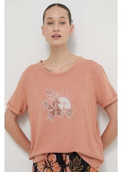 Roxy t-shirt damski kolor pomarańczowy ERJZT05667 ze sklepu ANSWEAR.com w kategorii Bluzki damskie - zdjęcie 170471531