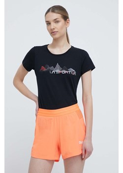 LA Sportiva t-shirt Peaks damski kolor czarny O18999322 ze sklepu ANSWEAR.com w kategorii Bluzki damskie - zdjęcie 170471572