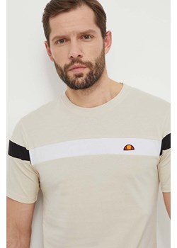Ellesse t-shirt bawełniany Caserio T-Shirt męski kolor beżowy wzorzysty SHR17433 ze sklepu ANSWEAR.com w kategorii T-shirty męskie - zdjęcie 170471610