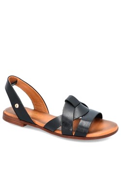 Płaskie sandały skórzane - LEMAR 40185 CZARNE ze sklepu Tymoteo.pl - sklep obuwniczy w kategorii Sandały damskie - zdjęcie 170471762