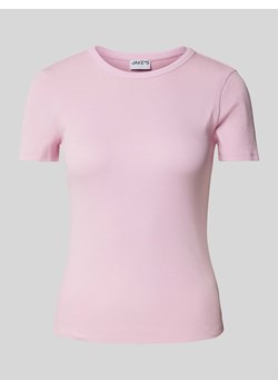 T-shirt z prążkowaną fakturą ze sklepu Peek&Cloppenburg  w kategorii Bluzki damskie - zdjęcie 170473073