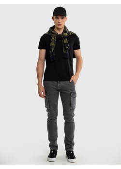 Koszulka męska z guzikami przy dekolcie czarna Alanco 906 ze sklepu Big Star w kategorii T-shirty męskie - zdjęcie 170475741