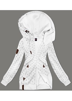 Rozpinana bluza damska ze ściągaczami biała (2306) ze sklepu goodlookin.pl w kategorii Bluzy damskie - zdjęcie 170476032