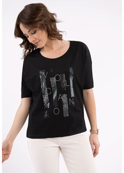 Koszulka z błyszczącym printem, Comfort Fit, T-CAN ze sklepu Volcano.pl w kategorii Bluzki damskie - zdjęcie 170476424