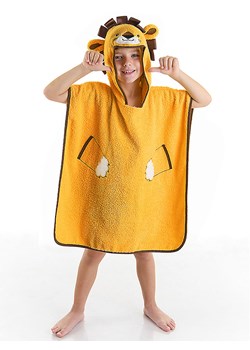 Denokids Ręcznik kąpielowy &quot;Lion&quot; w kolorze żółto-brązowym z kapturem ze sklepu Limango Polska w kategorii Ręczniki dla dzieci - zdjęcie 170476732