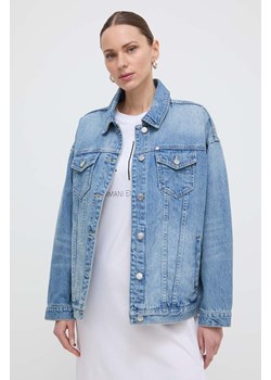 Armani Exchange kurtka jeansowa damska kolor niebieski przejściowa oversize 8NYB34 Y4AAZ NOS ze sklepu ANSWEAR.com w kategorii Kurtki damskie - zdjęcie 170479554