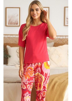 Doctor Nap piżama damska w kwiaty PM.5322, Kolor różowo-pomarańczowy, Rozmiar S, Doctor Nap ze sklepu Intymna w kategorii Piżamy damskie - zdjęcie 170480002