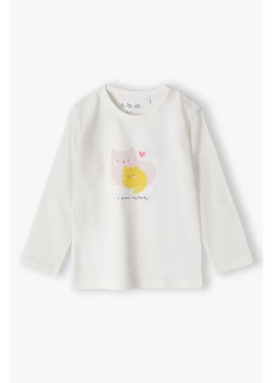 Bawełniana bluzka niemowlęca z długim rękawem z napisem - Z Mamą najlepiej ze sklepu 5.10.15 w kategorii Kaftaniki i bluzki - zdjęcie 170493004