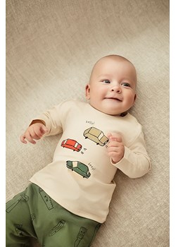 Bluzka niemowlęca z nadrukiem samochodów - ecru ze sklepu 5.10.15 w kategorii Kaftaniki i bluzki - zdjęcie 170493101