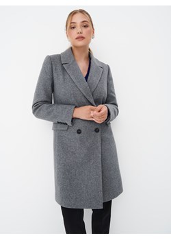 Mohito - Szary płaszcz z dwurzędowym zapięciem - szary ze sklepu Mohito w kategorii Płaszcze damskie - zdjęcie 170493653
