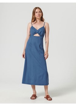 Sinsay - Sukienka midi na ramiączkach - niebieski ze sklepu Sinsay w kategorii Sukienki - zdjęcie 170498373