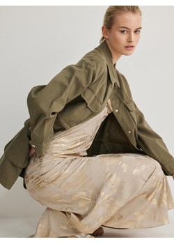 Reserved - Sukienka z metalicznym nadrukiem - brązowy ze sklepu Reserved w kategorii Sukienki - zdjęcie 170498850