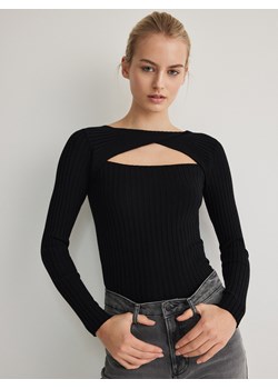 Reserved - Sweter z ozdobnym wycięciem - czarny ze sklepu Reserved w kategorii Swetry damskie - zdjęcie 170498901