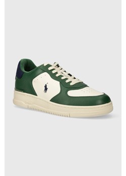Polo Ralph Lauren sneakersy skórzane Masters Crt kolor zielony 809931571003 ze sklepu ANSWEAR.com w kategorii Buty sportowe męskie - zdjęcie 170501313