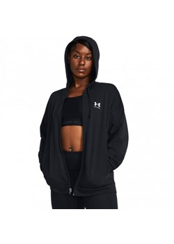 Damska bluza dresowa rozpinana z kapturem Under armour UA Rival Terry OS FZ Hooded - czarna ze sklepu Sportstylestory.com w kategorii Bluzy damskie - zdjęcie 170502043