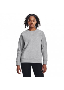 Damska bluza dresowa nierozpinana bez kaptura Under Armour Rival Fleece Crew - szara ze sklepu Sportstylestory.com w kategorii Bluzy damskie - zdjęcie 170502163