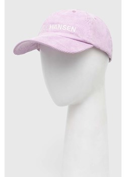 Helly Hansen czapka z daszkiem sztruksowa Graphic Cap kolor różowy z aplikacją ze sklepu PRM w kategorii Czapki z daszkiem damskie - zdjęcie 170502661