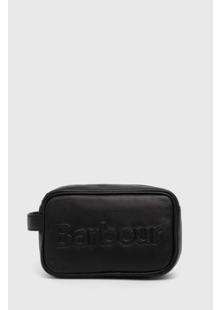 Barbour kosmetyczka skórzana Logo Leather Washbag kolor czarny MAC0451 ze sklepu PRM w kategorii Kosmetyczki męskie - zdjęcie 170502981