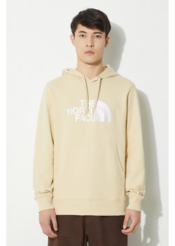 The North Face bluza bawełniana M Light Drew Peak Pullover Hoodie męska kolor beżowy z kapturem z nadrukiem NF00A0TE8D61 ze sklepu PRM w kategorii Bluzy męskie - zdjęcie 170503031