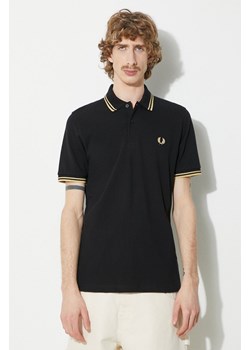 Fred Perry polo bawełniane Twin Tipped Shirt kolor czarny z aplikacją M12.157 ze sklepu PRM w kategorii T-shirty męskie - zdjęcie 170503400