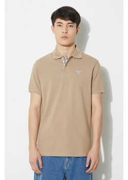 Barbour polo bawełniane Tartan Pique Polo kolor beżowy z aplikacją MML0012 ze sklepu PRM w kategorii T-shirty męskie - zdjęcie 170503402