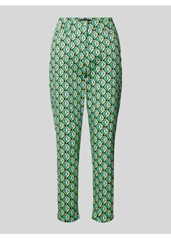 Spodnie materiałowe o kroju slim fit z nadrukiem na całej powierzchni ze sklepu Peek&Cloppenburg  w kategorii Spodnie damskie - zdjęcie 170512073