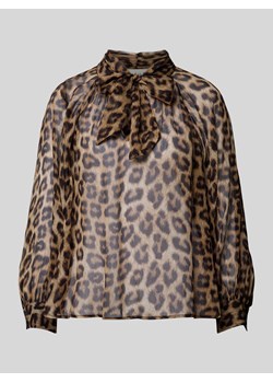 Bluzka z wiskozy z wiązaniem model ‘FLOE’ ze sklepu Peek&Cloppenburg  w kategorii Bluzki damskie - zdjęcie 170513062