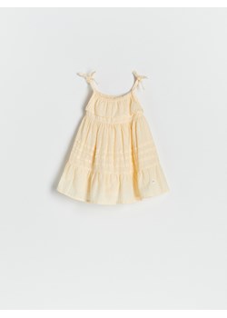 Reserved - Bawełniana sukienka na ramiączkach - żółty ze sklepu Reserved w kategorii Sukienki niemowlęce - zdjęcie 170521980