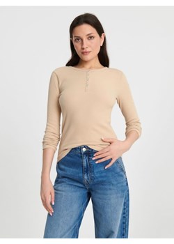 Sinsay - Koszulka z długimi rękawami - beżowy ze sklepu Sinsay w kategorii Bluzki damskie - zdjęcie 170522714