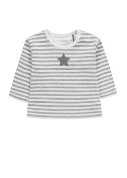 Bluzka niemowlęca z długim rękawem, bawełna organiczna, szara, paski, Bellybutton ze sklepu 5.10.15 w kategorii Kaftaniki i bluzki - zdjęcie 170524163