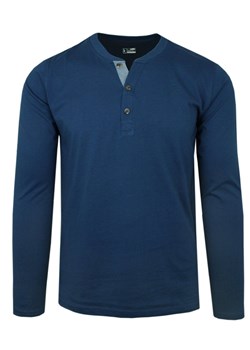 Koszulka z Długim Rękawem (Longsleeve) - Pako Jeans - Dekolt na Guziki - Niebieska TSPJNSlongFRIGOgr ze sklepu JegoSzafa.pl w kategorii T-shirty męskie - zdjęcie 170524262