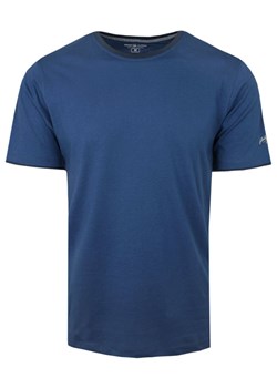 Prosty T-Shirt Męski z Lamówką na Dekolcie - Pako Jeans - Niebieski TSPJNSRAILnb ze sklepu JegoSzafa.pl w kategorii T-shirty męskie - zdjęcie 170524284