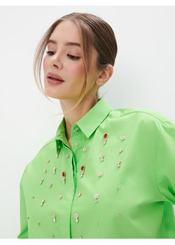 Mohito - Zielona koszula z ozdobnymi elementami - neonowy ze sklepu Mohito w kategorii Koszule damskie - zdjęcie 170524491
