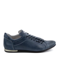 Buty sportowe męskie skórzane 2123 niebieskie ze sklepu butyolivier w kategorii Półbuty męskie - zdjęcie 170524534
