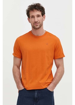 G-Star Raw t-shirt bawełniany męski kolor pomarańczowy gładki ze sklepu ANSWEAR.com w kategorii T-shirty męskie - zdjęcie 170526840