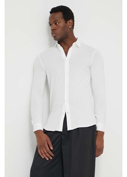 Armani Exchange koszula bawełniana męska kolor biały regular z kołnierzykiem klasycznym 3DZCHQ ZJ8EZ ze sklepu ANSWEAR.com w kategorii Koszule męskie - zdjęcie 170526941