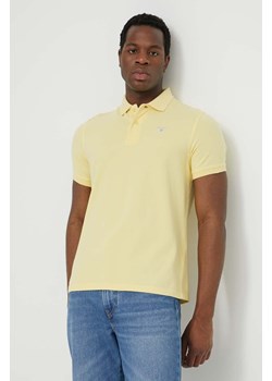 Barbour polo bawełniane kolor żółty gładki MML0358 ze sklepu ANSWEAR.com w kategorii T-shirty męskie - zdjęcie 170527270