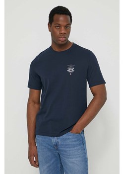 Aeronautica Militare t-shirt bawełniany męski kolor granatowy z aplikacją ze sklepu ANSWEAR.com w kategorii T-shirty męskie - zdjęcie 170527412