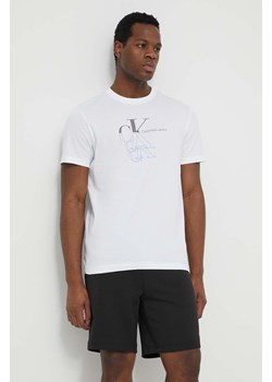 Calvin Klein Jeans t-shirt bawełniany męski kolor biały z nadrukiem ze sklepu ANSWEAR.com w kategorii T-shirty męskie - zdjęcie 170527513