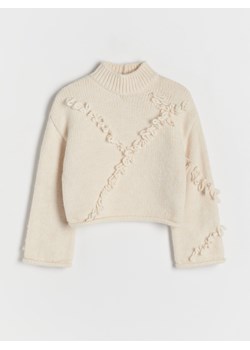 Reserved - Sweter z frędzlami - złamana biel ze sklepu Reserved w kategorii Swetry dziewczęce - zdjęcie 170527824
