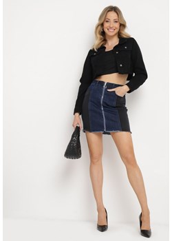 Granatowa Spódnica Jeansowa Mini z Suwakiem na Całej Długości Apida ze sklepu Born2be Odzież w kategorii Spódnice - zdjęcie 170528440