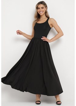 Czarna Rozkloszowana Sukienka Długa na Ramiączkach Dalyssa ze sklepu Born2be Odzież w kategorii Sukienki - zdjęcie 170528723