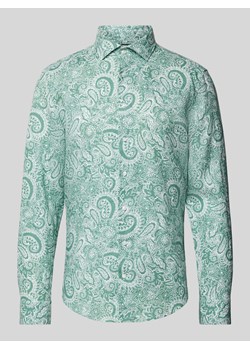 Koszula biznesowa o kroju regular fit z lnu z kołnierzykiem new kent ze sklepu Peek&Cloppenburg  w kategorii Koszule męskie - zdjęcie 170529992